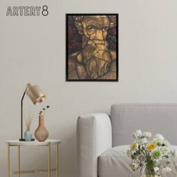 "Artery8 St Matthew Stained Glass Design Holst Framed Canvas Wall Art Print - Size: W24"" x H32""" - thumbnail 3