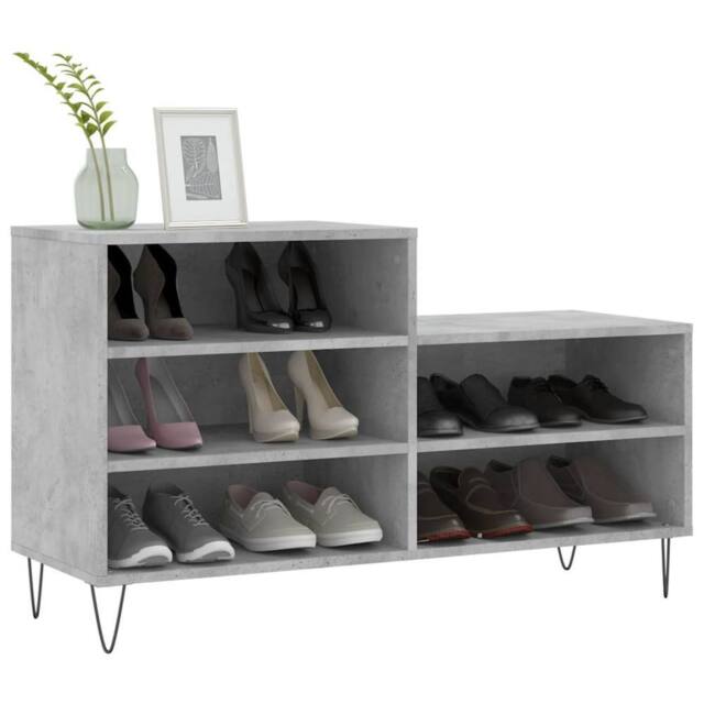 Berkfield Home Shoe Cabinet Concrete Grey 102x36x60 cm Engineered Wood - Size: 102 x 36 x 60 cm - image 1