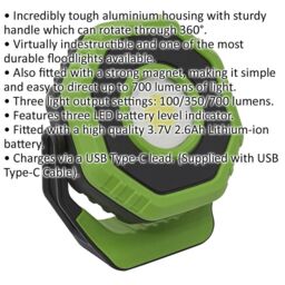 Loops 360Ã‚ ° Pocket Floodlight - 7W COB LED - Rechargeable - Magnetic Base - Green - thumbnail 2
