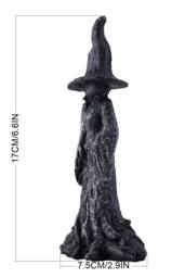 Living and Home Halloween Resin Witch Figurine Tabletop Ornament for Home Decor in Black - thumbnail 6