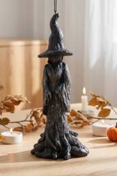 Living and Home Halloween Resin Witch Figurine Tabletop Ornament for Home Decor in Black - thumbnail 2