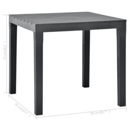 Berkfield Home Garden Table Anthracite 78x78x72 cm Plastic in Black - Size: 78 x 78 x 72 cm - thumbnail 5