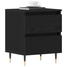 Berkfield Home Bedside Cabinets 2 pcs Black Oak 40x35x50 cm Engineered Wood - Size: 40 x 35 x 50 cm - thumbnail 3