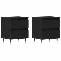 Berkfield Home Bedside Cabinets 2 pcs Black Oak 40x35x50 cm Engineered Wood - Size: 40 x 35 x 50 cm - thumbnail 2