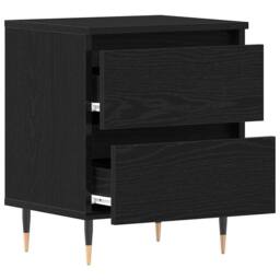 Berkfield Home Bedside Cabinets 2 pcs Black Oak 40x35x50 cm Engineered Wood - Size: 40 x 35 x 50 cm - thumbnail 5