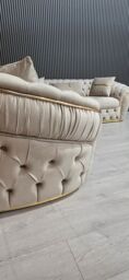 1001 Ambassador Corner sofa 270cm x 270cm Champagne Velvet in Cream - Size: 100g - thumbnail 7