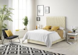 Somnior Platinum Ortho Sprung Memory Foam Mattress with Divan Bed with Headboard Linen Fabric in Cream - Size: Small Single - thumbnail 2