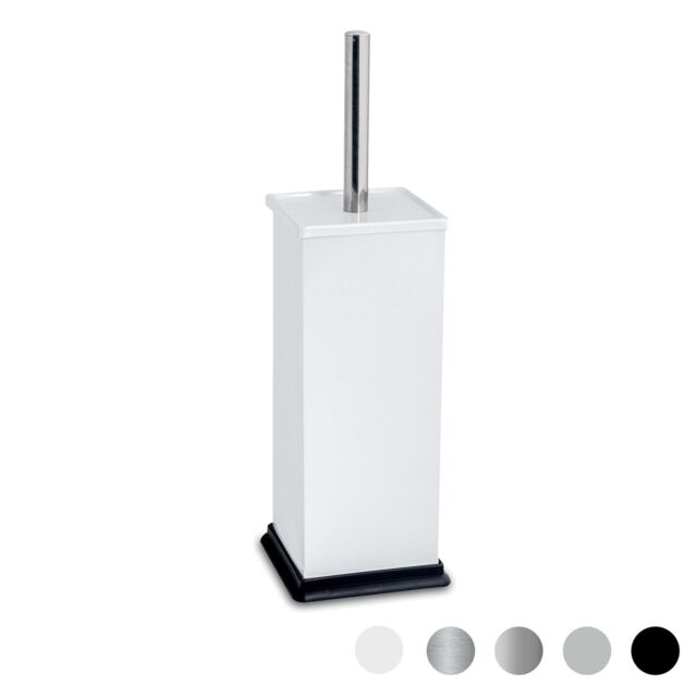 Harbour Housewares Square Toilet Brush & Holder - Cleaning Brush Set with Non Slip Base in White - image 1