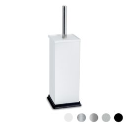 Harbour Housewares Square Toilet Brush & Holder - Cleaning Brush Set with Non Slip Base in White - thumbnail 1