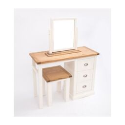 Cabinet Bits Cosenza 3 Drawer Dressing Table Set Chrome Cup Handle in Off-White - thumbnail 3