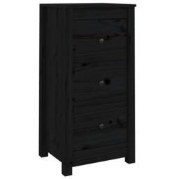 Berkfield Home Sideboards 2 pcs Black 40x35x80 cm Solid Wood Pine - Size: 40 x 35 x 80 cm - thumbnail 7