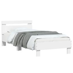 Berkfield Home Bed Frame without Mattress with Headboard White 90x200 cm - thumbnail 4