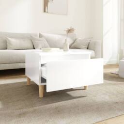 Berkfield Home Side Table High Gloss White 50x46x35 cm Engineered Wood - Size: 50 x 46 x 35 cm - thumbnail 3