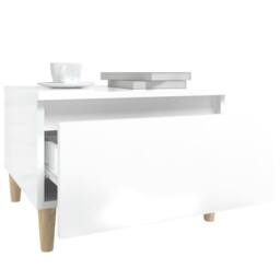 Berkfield Home Side Table High Gloss White 50x46x35 cm Engineered Wood - Size: 50 x 46 x 35 cm - thumbnail 5