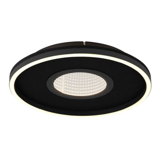Netlighting Emory Integrated LED Semi Flush Ceiling Light Matt Black LED 3000K - image 1