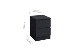Birlea 3 Piece Furniture Set Chest of Drawers Bedside Tables Oslo in Black - thumbnail 8