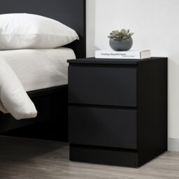 Birlea 3 Piece Furniture Set Chest of Drawers Bedside Tables Oslo in Black - thumbnail 3