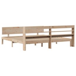 Berkfield Home Bed Frame with Headboard without Mattress 180x200 cm Super King in Brown - thumbnail 6