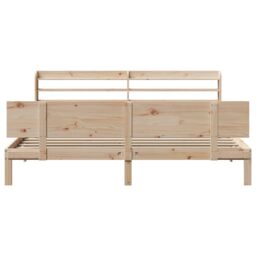 Berkfield Home Bed Frame with Headboard without Mattress 180x200 cm Super King in Brown - thumbnail 4