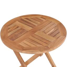 Berkfield Home Durable Folding Garden Table 45 cm Solid Teak Wood in Brown - thumbnail 5