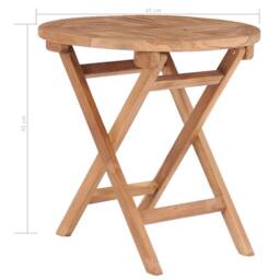 Berkfield Home Durable Folding Garden Table 45 cm Solid Teak Wood in Brown - thumbnail 7