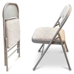 Kelvenix Metal Frame Folding Back Rest Chair in Grey - Size: 0.6m2 - thumbnail 4