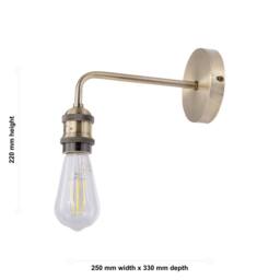First Choice Lighting Isaac - Antique Brass Wall Lamp in Gold - thumbnail 9