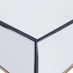 Wyld and Coco Side Table Silver Mirrored Top Gold Legs 50 x 40 cm Drawer - thumbnail 8
