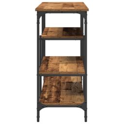 Berkfield Home Console Table Old Wood 100x35x75 cm Engineered Wood & Steel in Brown - Size: 100 x 35 x 75 cm - thumbnail 6
