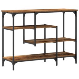 Berkfield Home Console Table Old Wood 100x35x75 cm Engineered Wood & Steel in Brown - Size: 100 x 35 x 75 cm - thumbnail 7