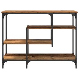 Berkfield Home Console Table Old Wood 100x35x75 cm Engineered Wood & Steel in Brown - Size: 100 x 35 x 75 cm - thumbnail 5