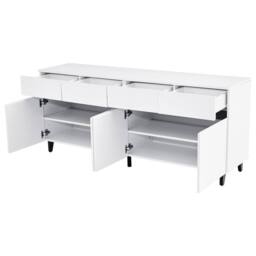 BTM Storage cabinet sideboard with drawers doors & adjustable shelves in White - thumbnail 8
