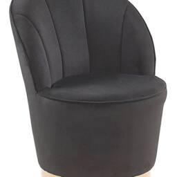 Wyld and Coco Velvet Tub Armchair Black with Gold Metal Base - thumbnail 2