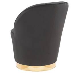 Wyld and Coco Velvet Tub Armchair Black with Gold Metal Base - thumbnail 5