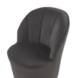 Wyld and Coco Velvet Tub Armchair Black with Gold Metal Base - thumbnail 6