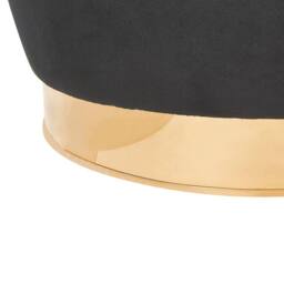 Wyld and Coco Velvet Tub Armchair Black with Gold Metal Base - thumbnail 7