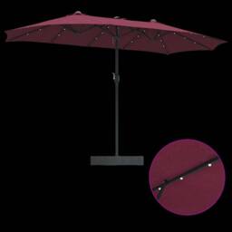 Berkfield Home Modern Garden Parasol Folding Bordeaux red 385 x 209 x 244 cm Fabric in Burgundy - thumbnail 9