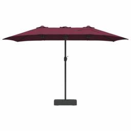 Berkfield Home Modern Garden Parasol Folding Bordeaux red 385 x 209 x 244 cm Fabric in Burgundy - thumbnail 4