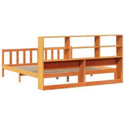 Berkfield Home Decorative Bookcase Bed without Mattress Wax Brown 200x200 cm Sol - thumbnail 8
