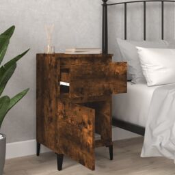 Berkfield Home Bedside Cabinets 2 pcs Smoked Oak 40x35x70 cm in Brown - Size: 40 x 35 x 70 cm - thumbnail 3
