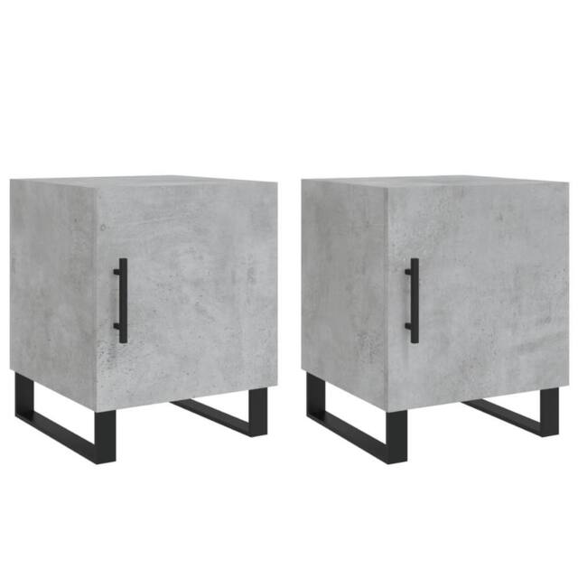 Berkfield Home Bedside Cabinets 2 pcs Concrete Grey 40x40x50 cm Engineered Wood - Size: 40 x 40 x 50 cm - image 1