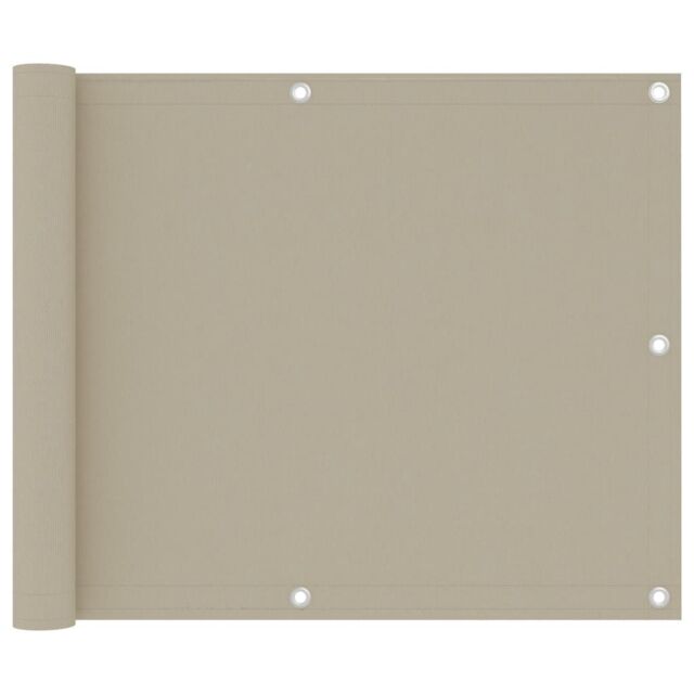Berkfield Home Balcony Screen Beige 75x500 cm Oxford Fabric - image 1
