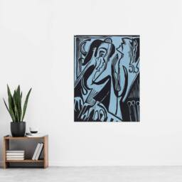 "Artery8 Abstract Pianist & Singer Kirchner Wall Art Poster Print in Blue - Size: W24"" x H32""" - thumbnail 4