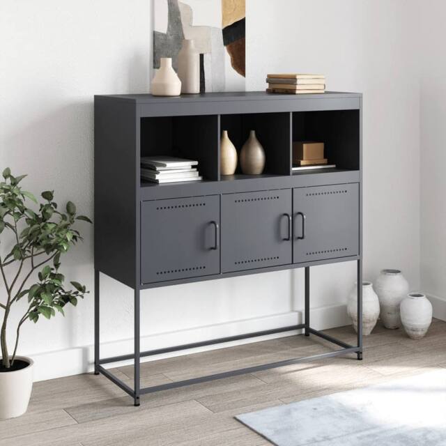 Berkfield Home Sideboard Anthracite 100.5x39x107 cm Steel in Dark Grey - image 1