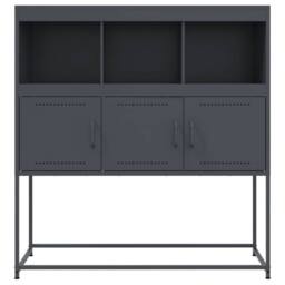 Berkfield Home Sideboard Anthracite 100.5x39x107 cm Steel in Dark Grey - thumbnail 6