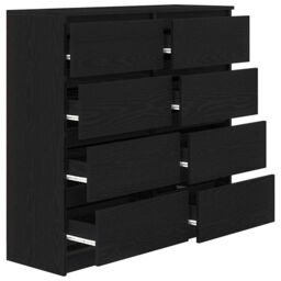 Berkfield Home Sideboard Black Oak 100x35x99 cm Engineered Wood - Size: 100 x 35 x 99 cm - thumbnail 5