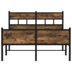 Berkfield Home Bed Frame Frame Smoked Oak 120x190 cm Small Double Wood in Brown - thumbnail 4