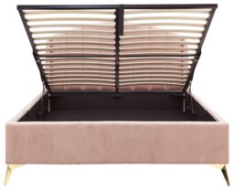 GFW Pettine End Lift Ottoman Storage Bed in Pink - Size: King - thumbnail 5