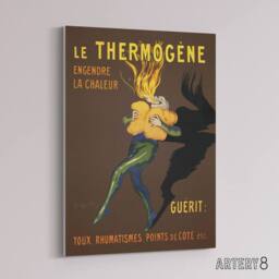 "Artery8 Le Thermogene Vintage French Ad Canvas Wall Art Print Cappiello in Brown - Size: W18"" x H24""" - thumbnail 2