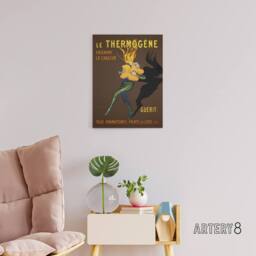 "Artery8 Le Thermogene Vintage French Ad Canvas Wall Art Print Cappiello in Brown - Size: W18"" x H24""" - thumbnail 3